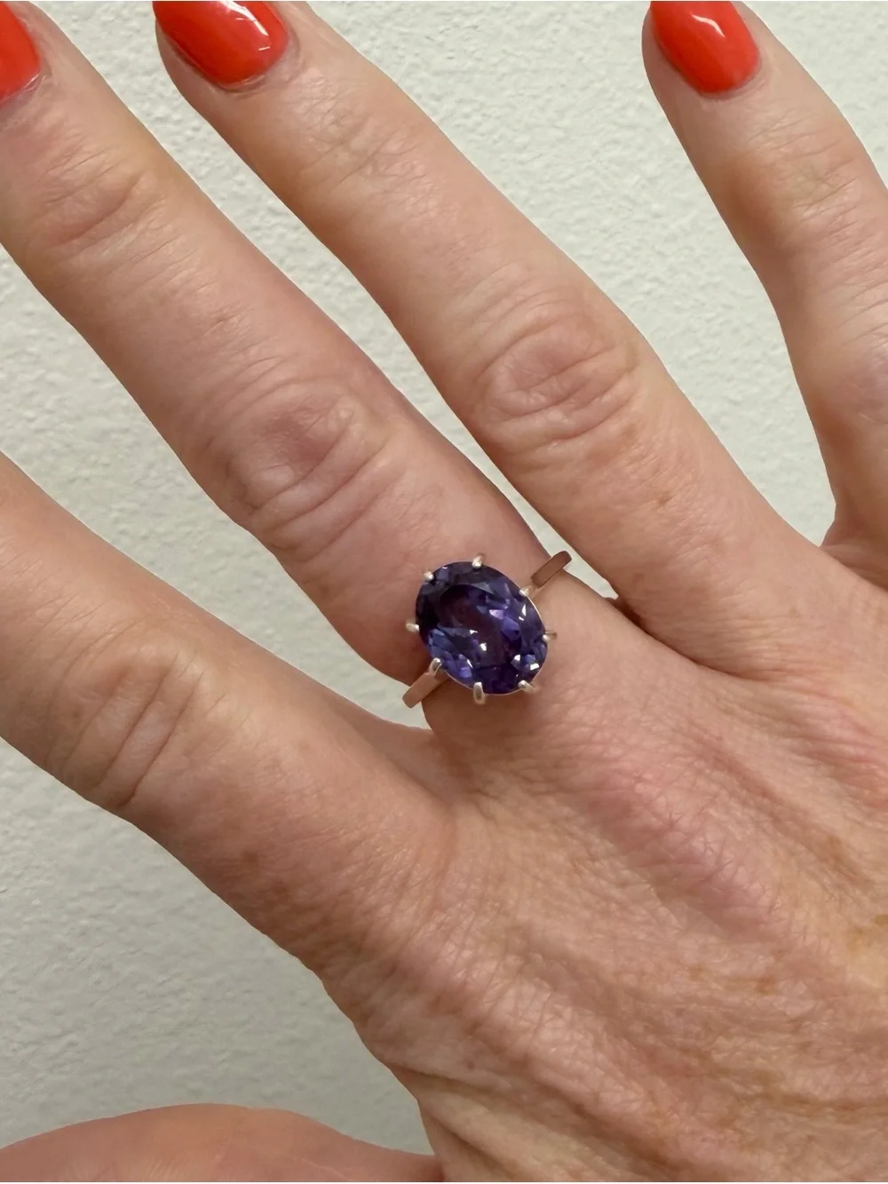 Sold!! Natural Alexandrite 6.05CT Certified 925 Sterling Silver Ring 7.5